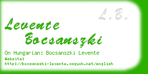 levente bocsanszki business card